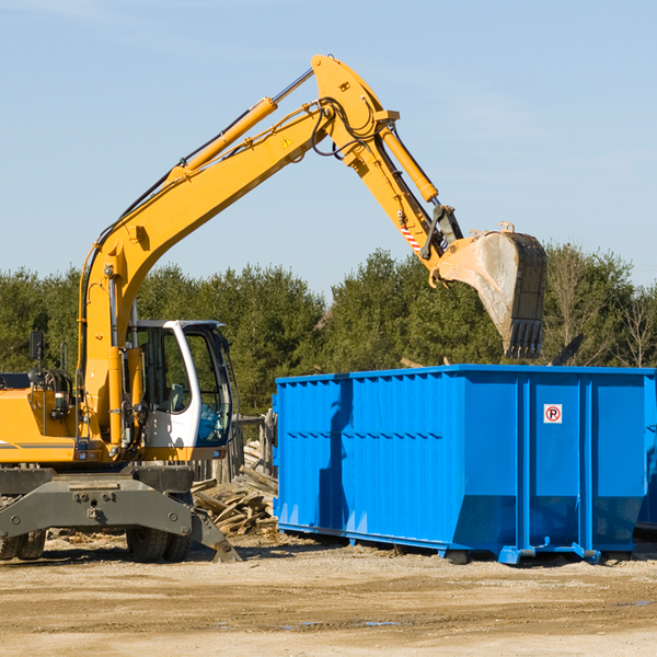 are there any restrictions on where a residential dumpster can be placed in Hartshorne OK